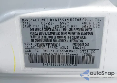 2021 Nissan Sentra Sr Xtronic Cvt from USA, damaged, VIN 3N1AB8DV1MY285714
